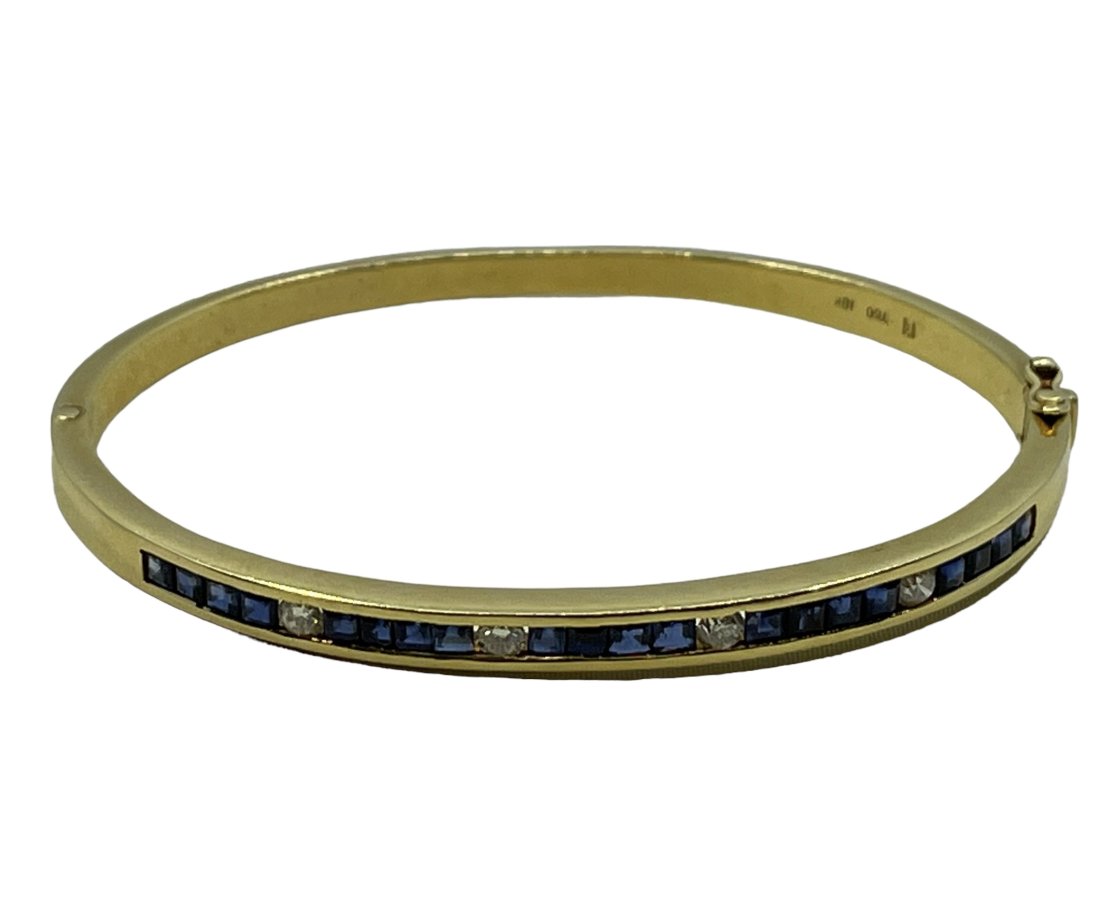 18K Sapphire and Diamond Bracelet / Bangle (1 of 4)