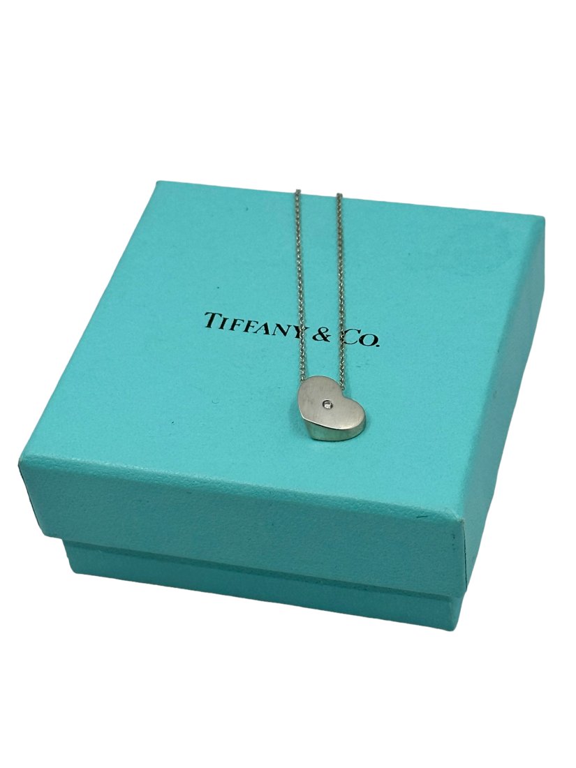 Tiffany & Co Diamond & 925 Paloma Picasso Heart Pendent & Necklace (1 of 2)