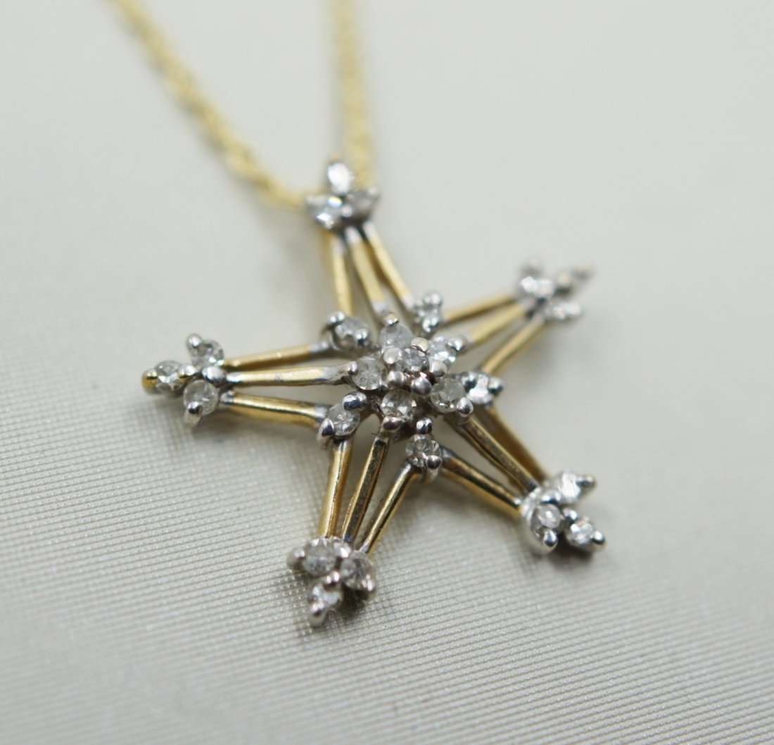 Vintage Diamond Snowflake Star Pendent - 10K (1 of 4)