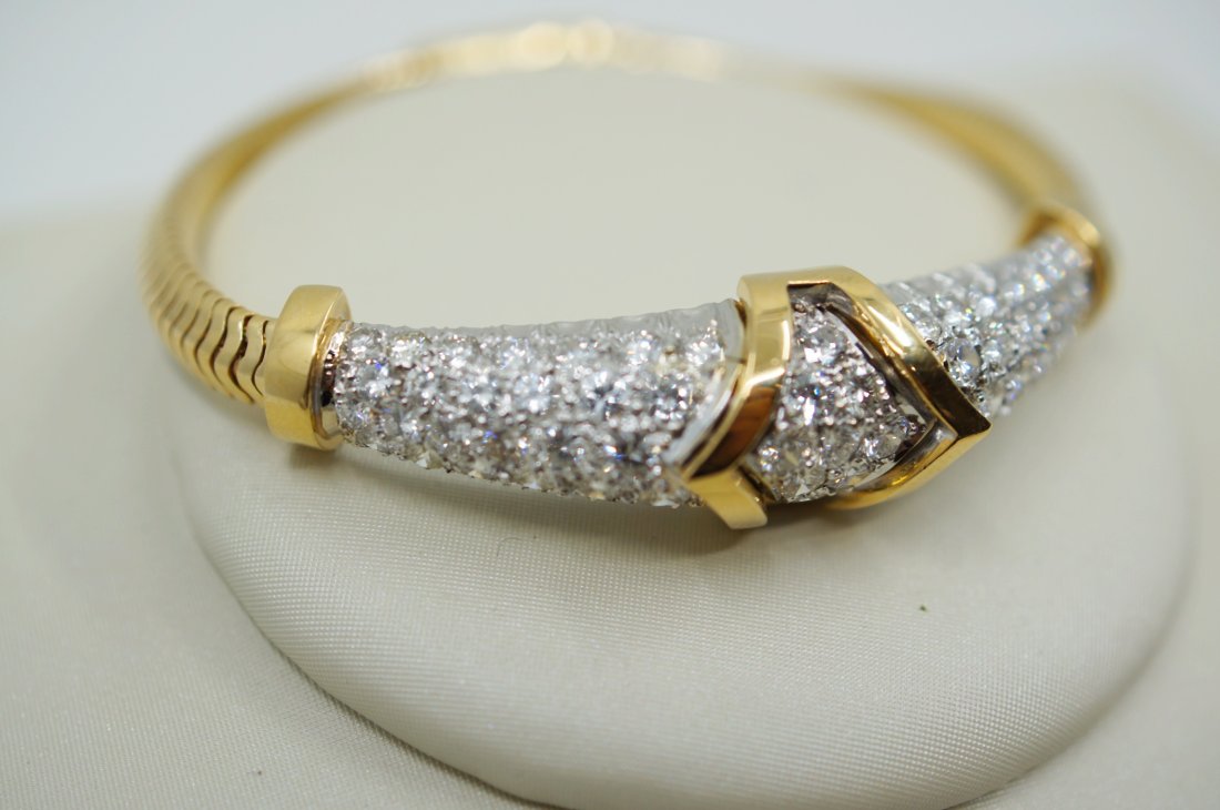 Omega Diamond Bracelet 4.65 Carats - 14K Yellow Gold (1 of 5)
