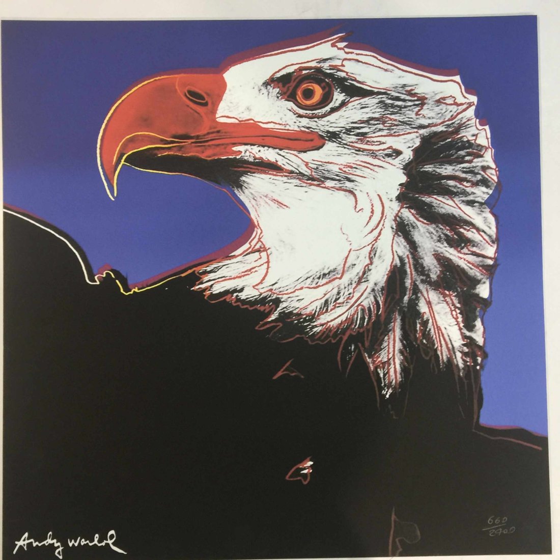 Andy Warhol offset lithograph signature on plate 60x60 cm (1 of 14)