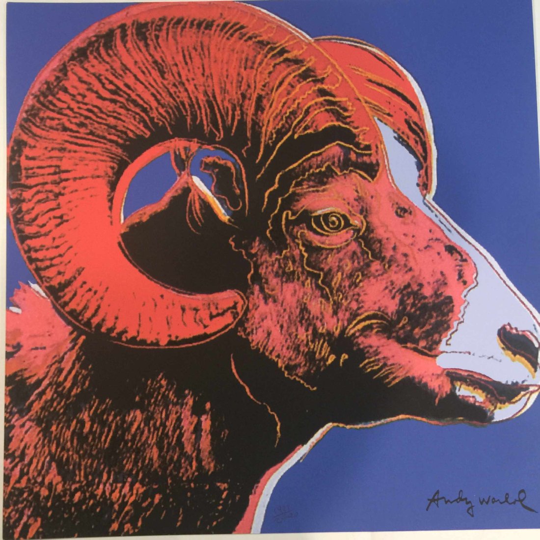 Andy Warhol offset lithograph signature on plate 60x60 cm (1 of 16)