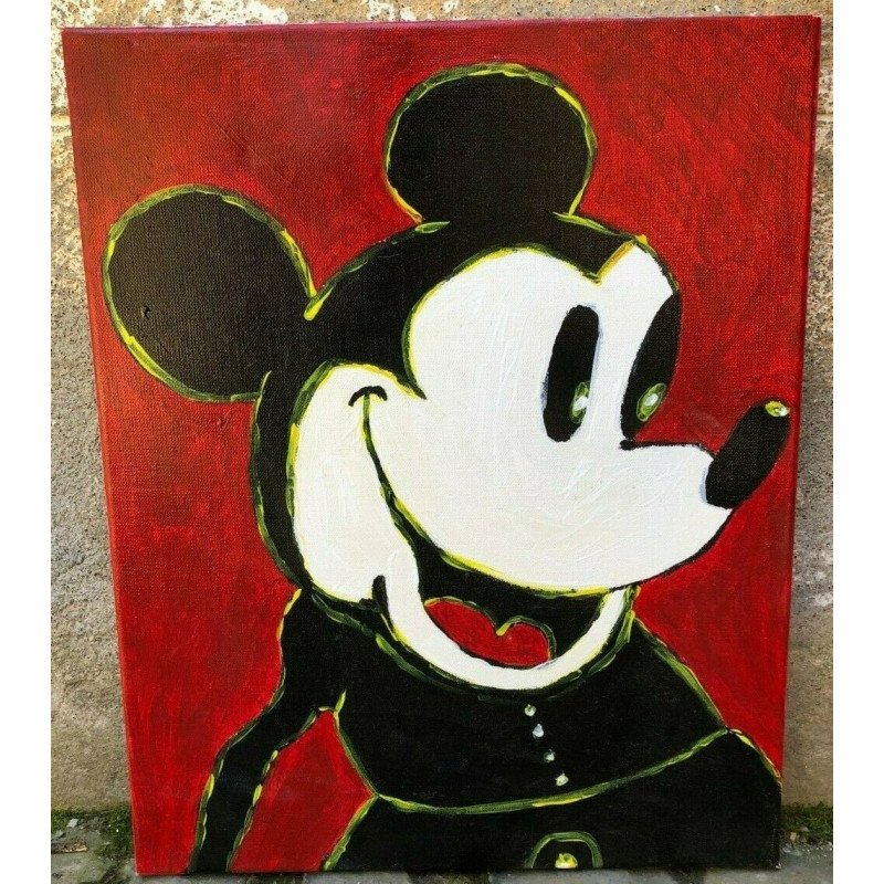 Franco Belvedere - Oil on canvas - Mickey Mouse 1930/40 - 40x50 cm - Certificate (1 of 6)