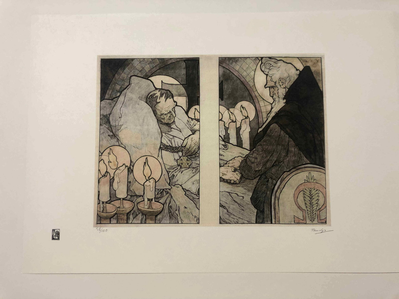 Alphonse Mucha litografia cm 50x70 con certificato: Alphonse Mucha litografia dimensione cm 50x70 timbro impresso LE PALMEcarta francesecertificato di autenticaedizione del 2010firma su lastra in stampaesemplari 100 maxla numerazione al momento della s