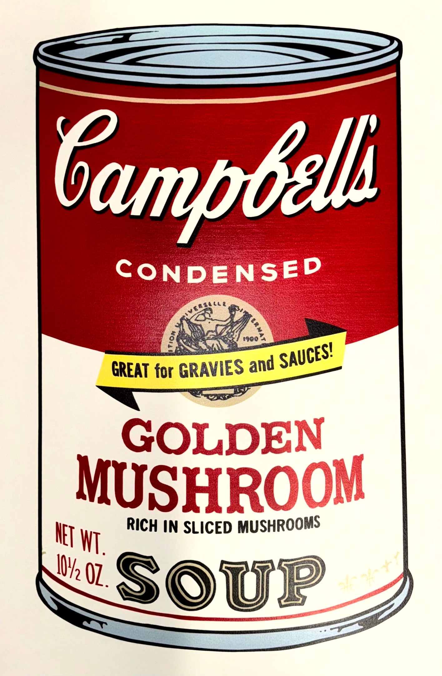 Andy Warhol Campbells Soup Can Tomato: Andy Warhol Campbells Soup Can Tomato signed Andy Warhol with ballpoint pen and stamped with the number (on the back) color silkscreen on smooth laid paper size 35 x 23 inches (890 x 585 mm) executed