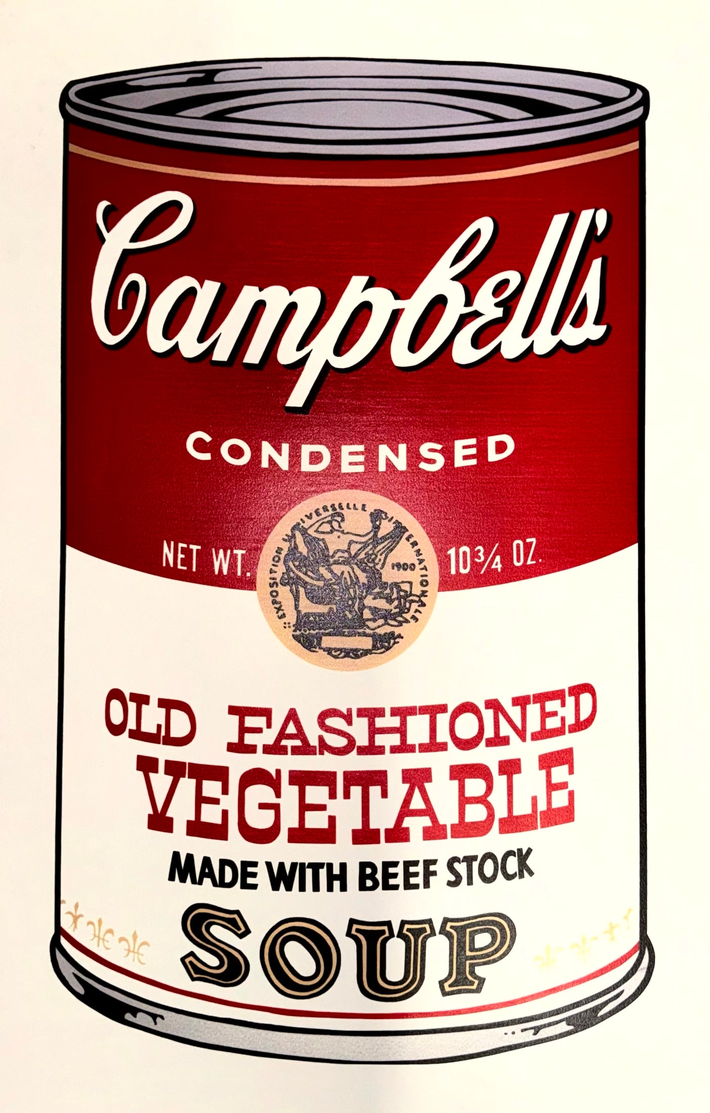 Andy Warhol Campbells Soup Can Tomato: Andy Warhol Campbells Soup Can Tomato signed Andy Warhol with ballpoint pen and stamped with the number (on the back) color silkscreen on smooth laid paper size 35 x 23 inches (890 x 585 mm) executed