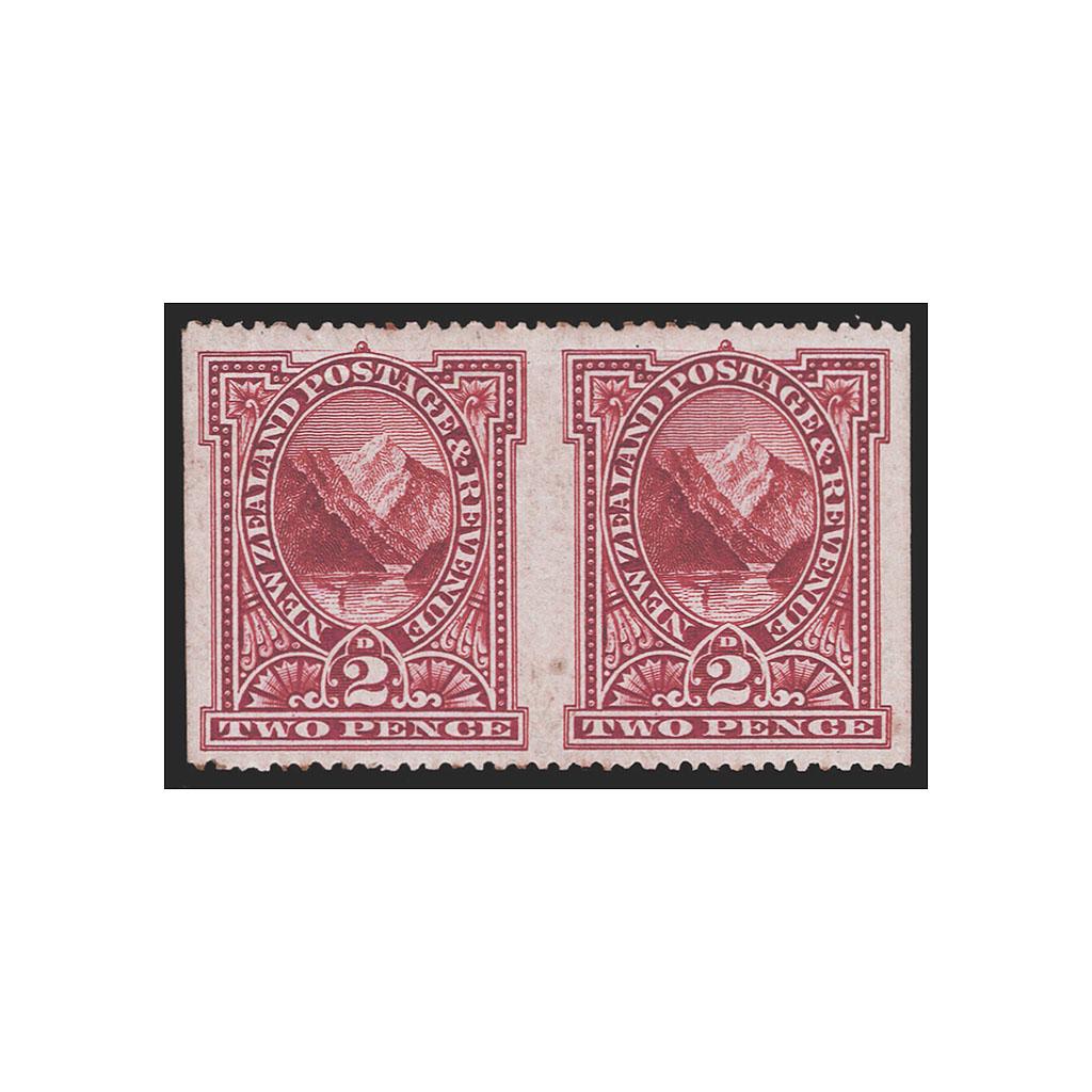 1898 PICTORIALS: 2d Pembroke (Brown Lake) CP E5a(z) Imperf Vertically (SG 248a) Mint with a fiant gum creasing at top. CP Cat $2600 (2)