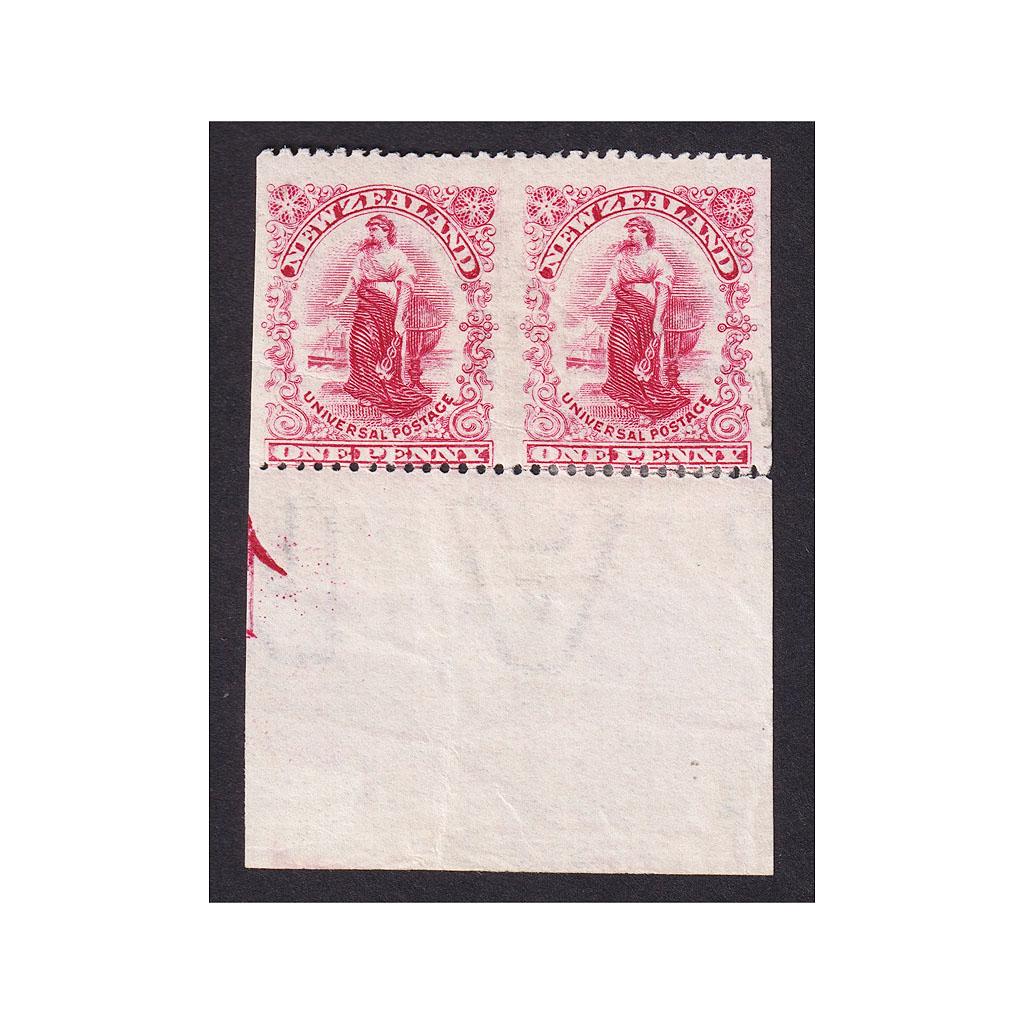 1901 1D UNIVERSAL: Waterlow Trial Plate CP G9a(y) (SG 352ba) Block of 4 Imperf Horizontally Mint with a light gum crease at top. CP Cat $1600 (4)