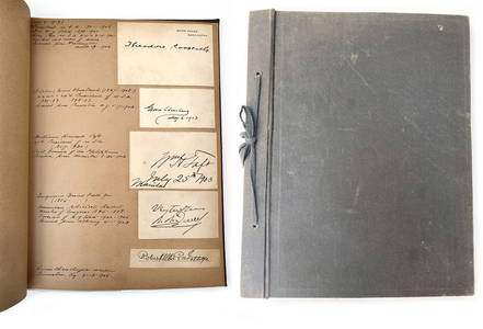 Autograph Album Featuring 100+ Signatures: Roosevelt, Taft, Cleveland, Carnegie, Mark Twain &