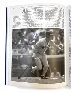 The American League Collection of 8 Autographs In The 1986 Hardcover Printing Including Carl: Details: "The American League" by Joel Zoss/John S. Bowman, 1986 hardcover printing autographed on the inside pages by 8 baseball legends. Signers include Carl Yastremski (signed twice), Luke