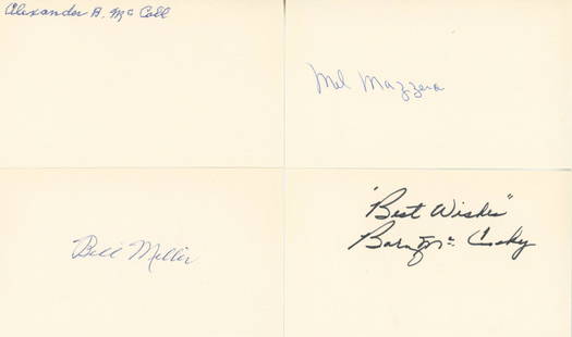 Early Baseball Players Collection of 20 Autographed 3 x 5" Cards - Mostly Players of the 1930s -: Details: Collection of 20 autographed 3 x 5" cards each hand-signed by an early baseball player. Most players are from the 1930s - 1960s eras. A list is not provided but all the signatures that are