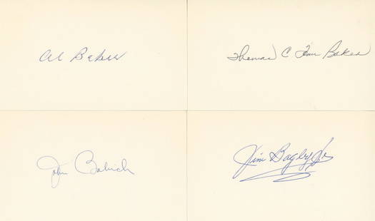 Early Baseball Players Collection of 20 Autographed 3 x 5" Cards - Mostly Players of the 1930s -: Details: Collection of 20 autographed 3 x 5" cards each hand-signed by an early baseball player. Most players are from the 1930s - 1960s eras. A list is not provided but all the signatures that are