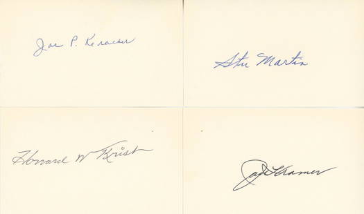 Early Baseball Players Collection of 20 Autographed 3 x 5" Cards - Mostly Players of the 1930s -: Details: Collection of 20 autographed 3 x 5" cards each hand-signed by an early baseball player. Most players are from the 1930s - 1960s eras. A list is not provided but all the signatures that are