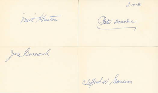 Early Baseball Players Collection of 20 Autographed 3 x 5" Cards - Mostly Players of the 1930s -: Details: Collection of 20 autographed 3 x 5" cards each hand-signed by an early baseball player. Most players are from the 1930s - 1960s eras. A list is not provided but all the signatures that are