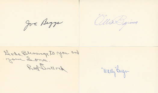 Early Baseball Players Collection of 20 Autographed 3 x 5" Cards - Mostly Players of the 1930s -: Details: Collection of 20 autographed 3 x 5" cards each hand-signed by an early baseball player. Most players are from the 1930s - 1960s eras. A list is not provided but all the signatures that are