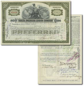 Rudolph Ganz - Swiss-born American Pianist & Composer - Autographed Stock Certificate