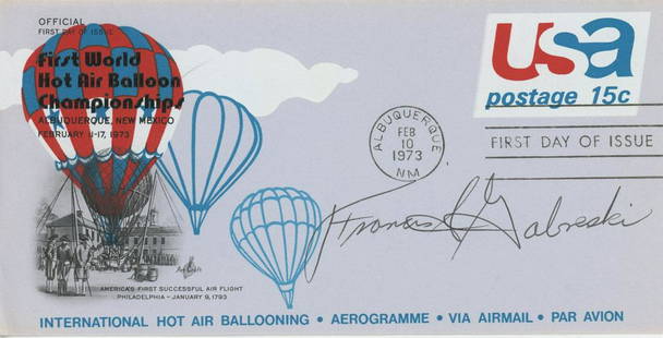 Gabby Gabreski - U.S. Air Force: World War II - Autographed First Day Cover: Gabby Gabreski autograph on commemorative First Day of Issue postal cover.Fine condition.Francis Stanley "Gabby" Gabreski; born Franciszek Stanisław Gabryszewski (January 28, 1919 –