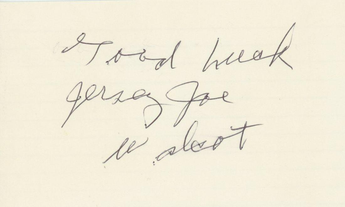 Jersey Joe Walcott Heavyweight Boxing Champion Autographed 3 X 5