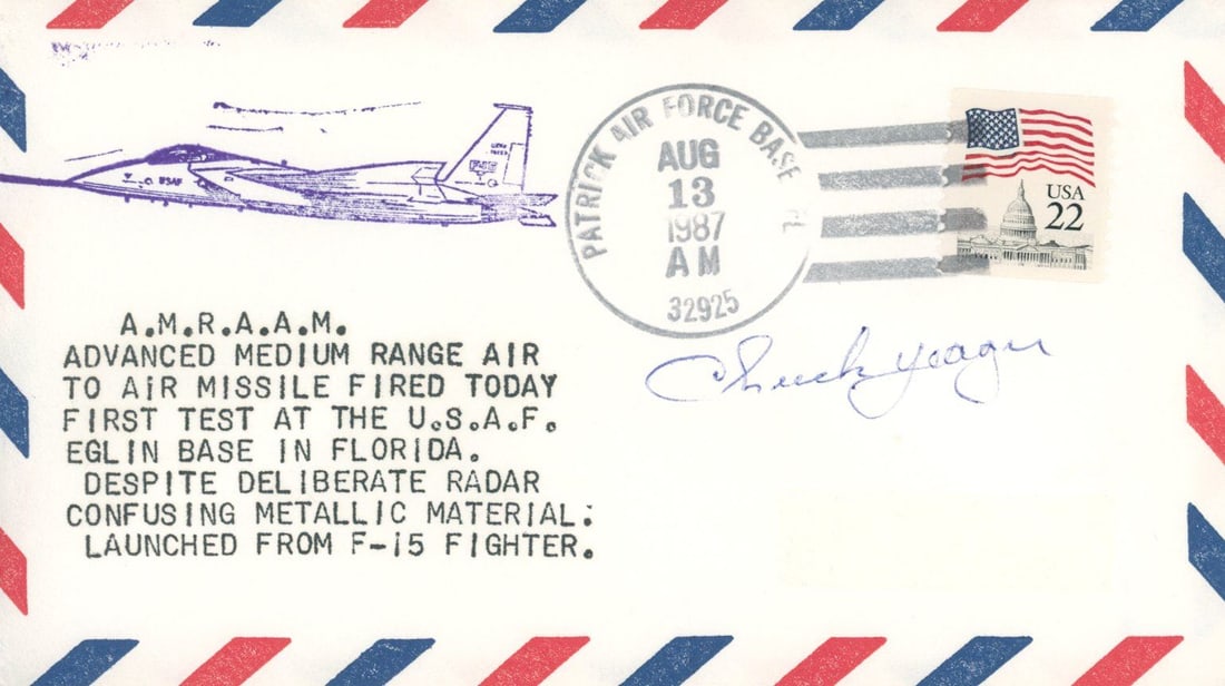 Chuck Yeager - Aviation Pioneer & Flying Ace - Autographed Commemorative Postal Cover (1 of 1)