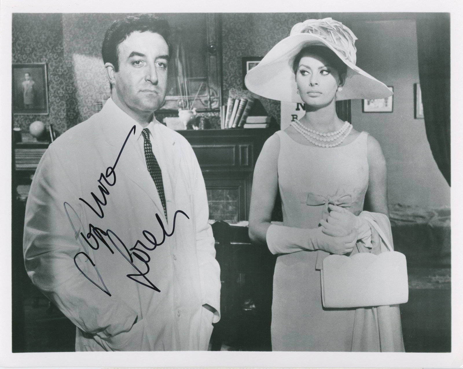 Sophia Loren - Iconic Hollywood Actress - Autographed 9 x 7” Vintage Press Photo: Details: Sophia Loren autographed 9 x 7” vintage press photo. Fine condition. Sofia Villani Scicolone; known professionally as Sophia Loren (born September 20, 1934), Italian fi