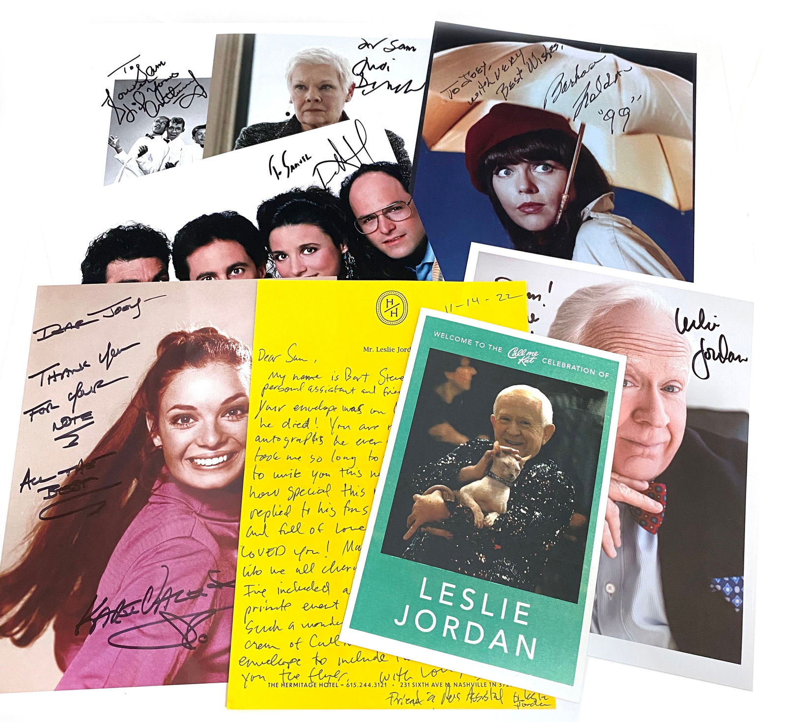 Entertainment Notables - Collection of 6 Autographed & Inscribed Photos & 1 Letter (1 of 1)