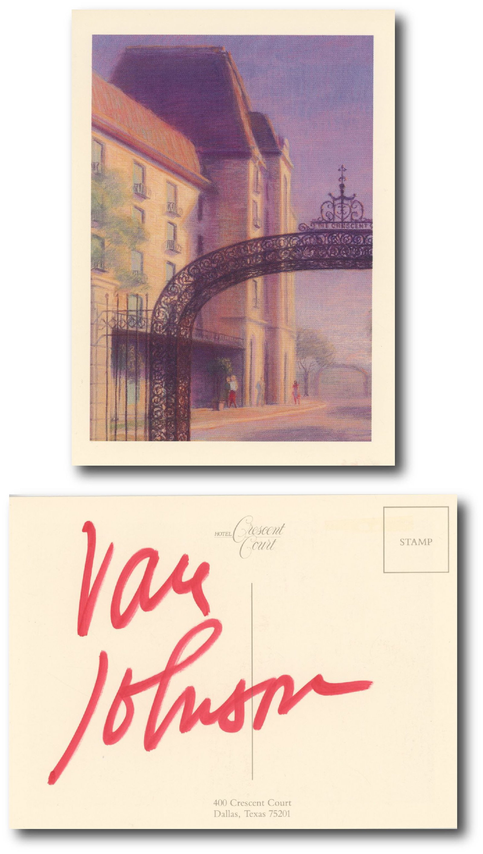 Van Johnson - MGM Star Film Actor - Autographed Famous Sardi’s Restaurant 5.5 x 3.5" Postcard (1 of 3)