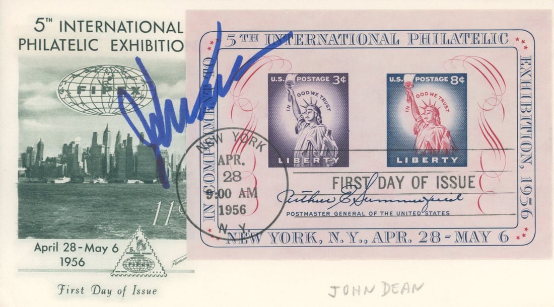 John Dean - White House Counsel for Nixon: Watergate Scandal - Autographed First Day Postal Cover (1 of 1)