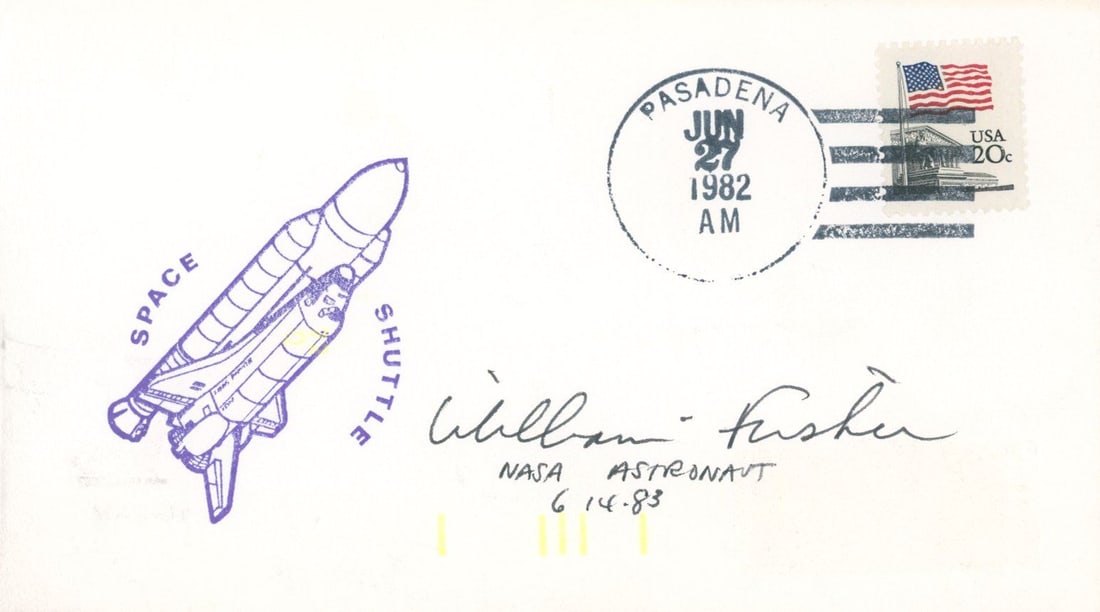 William F. Fisher - NASA Astronaut - Autographed Commemorative Postal Cover: Details: William F. Fisher autographed commemorative postal cover. Fine condition. William Frederick Fisher (born April 1, 1946) is an American physician and a former NASA astronaut. Fisher went into