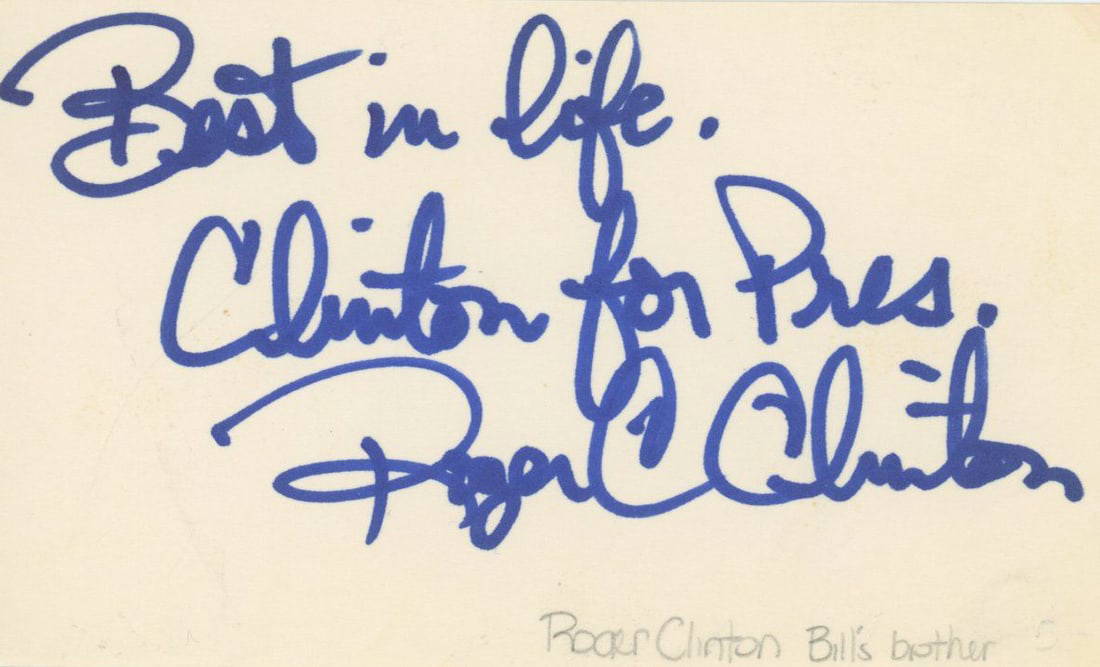 Roger Clinton Jr. - Actor Brother Of Bill Clinton - Autographed 5 X 3