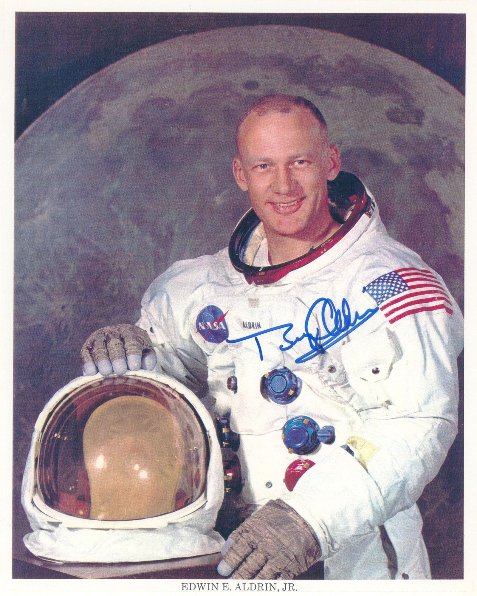 Buzz Aldrin - Apollo 11 - Autographed 8 x 10" White Space Suit Portrait (1 of 1)