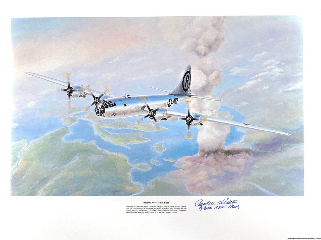 Paul Tibbets Enola Gay Pilot, Atomic Bomb Autograph 18 X 24" Fine