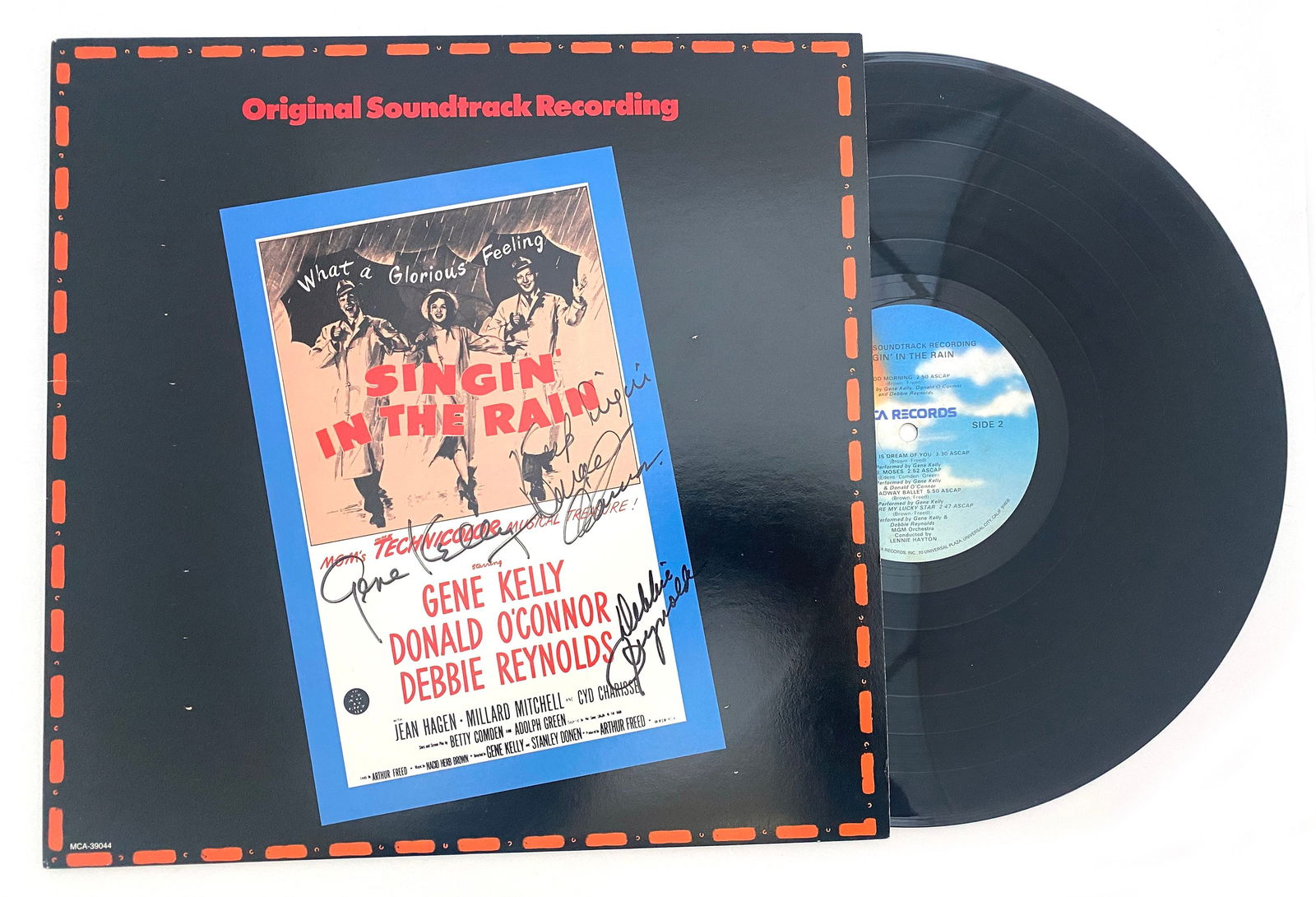 'Singin' In The Rain' Gene Kelly, Debbie Reynolds & Donald O'Connor Autographed 12" Record Album (1 of 1)