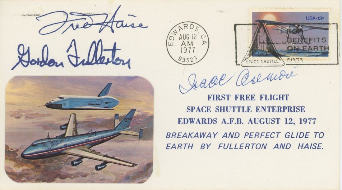 Isaac Asimov - Science Fiction Author - Autographed Commemorative NASA Space Shuttle Postal Cover (1 of 1)
