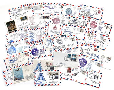 Astronaut Collection of 50 Autographed Postal Covers - An Instant Starter Space Collection: Details: Astronaut collection of 50 autographed commemorative postal covers: Some of the signers include John Fabian, Marc Garneau, Ron Grabe, Robert Gibson, Jake Garn, James Van Hoften, Steven Hawley