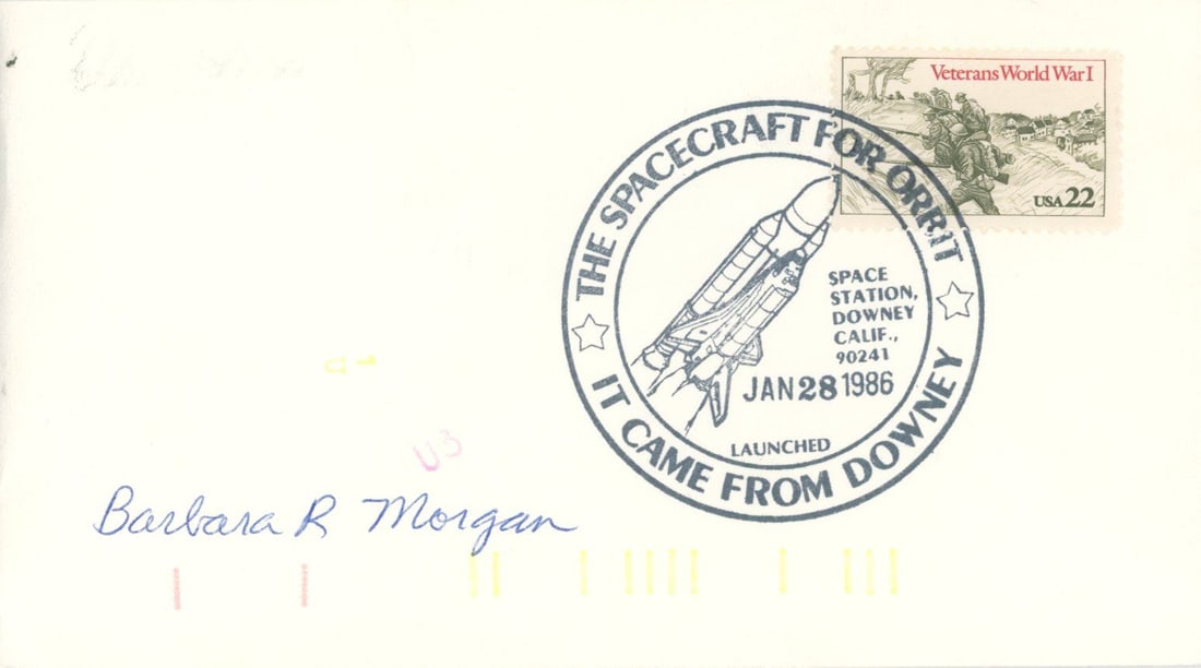 Barbara Morgan - Space Shuttle Challenger: McAuliffe's Backup - Autographed Postal Cover (1 of 1)