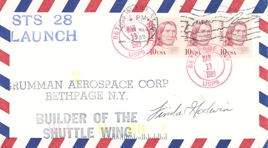 Linda M. Godwin - NASA Astronaut - Autographed Commemorative Postal Cover: Details: Linda M. Godwin autographed commemorative postal cover. Fine condition. Linda Maxine Godwin Ph.D. (born July 2, 1952) is an American scientist and retired NASA astronaut. Godwin joined NASA i