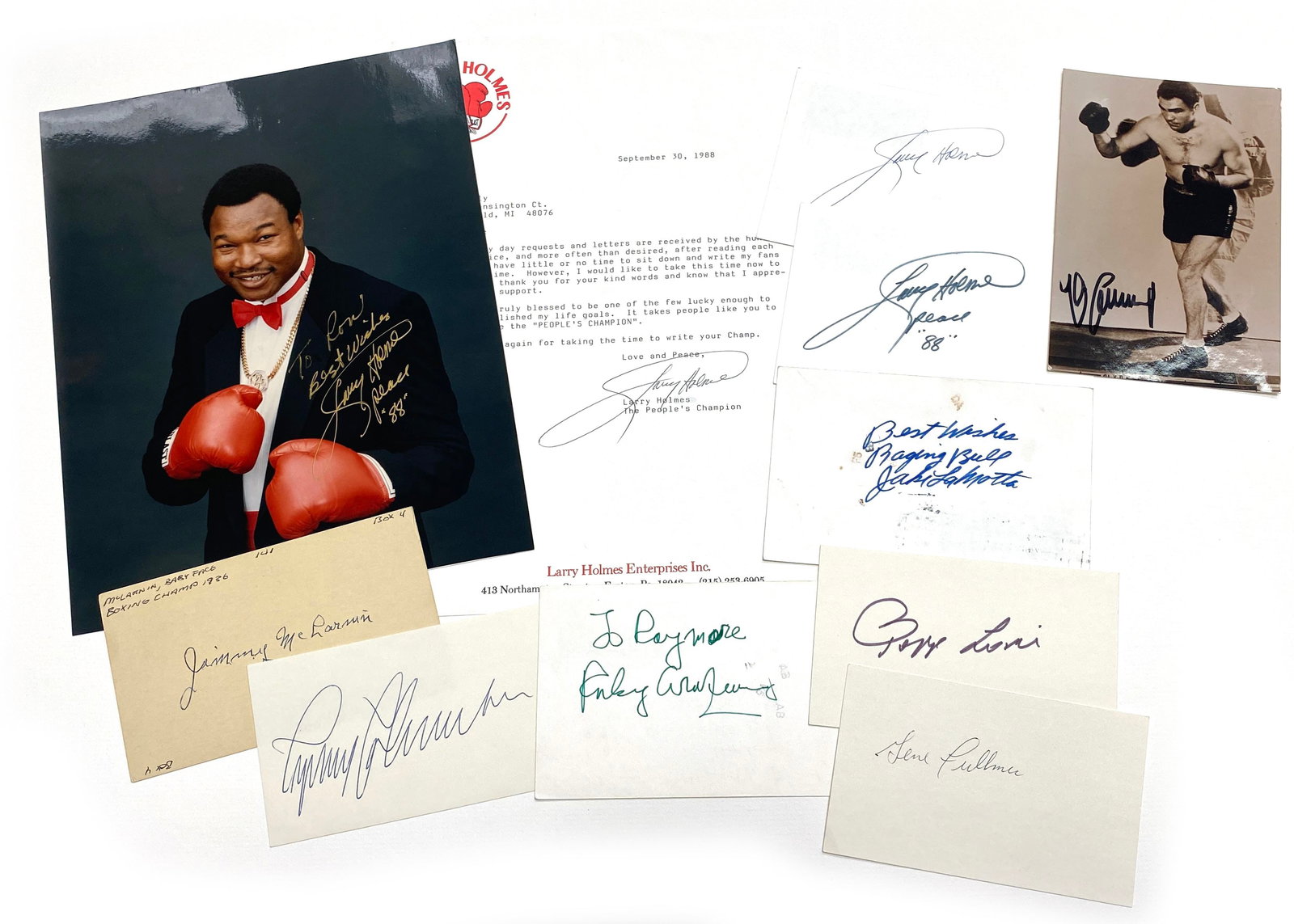 Boxing Greats Autograph Collection of 11 Items Including Larry Holmes, Ingemar Johansson + (1 of 1)