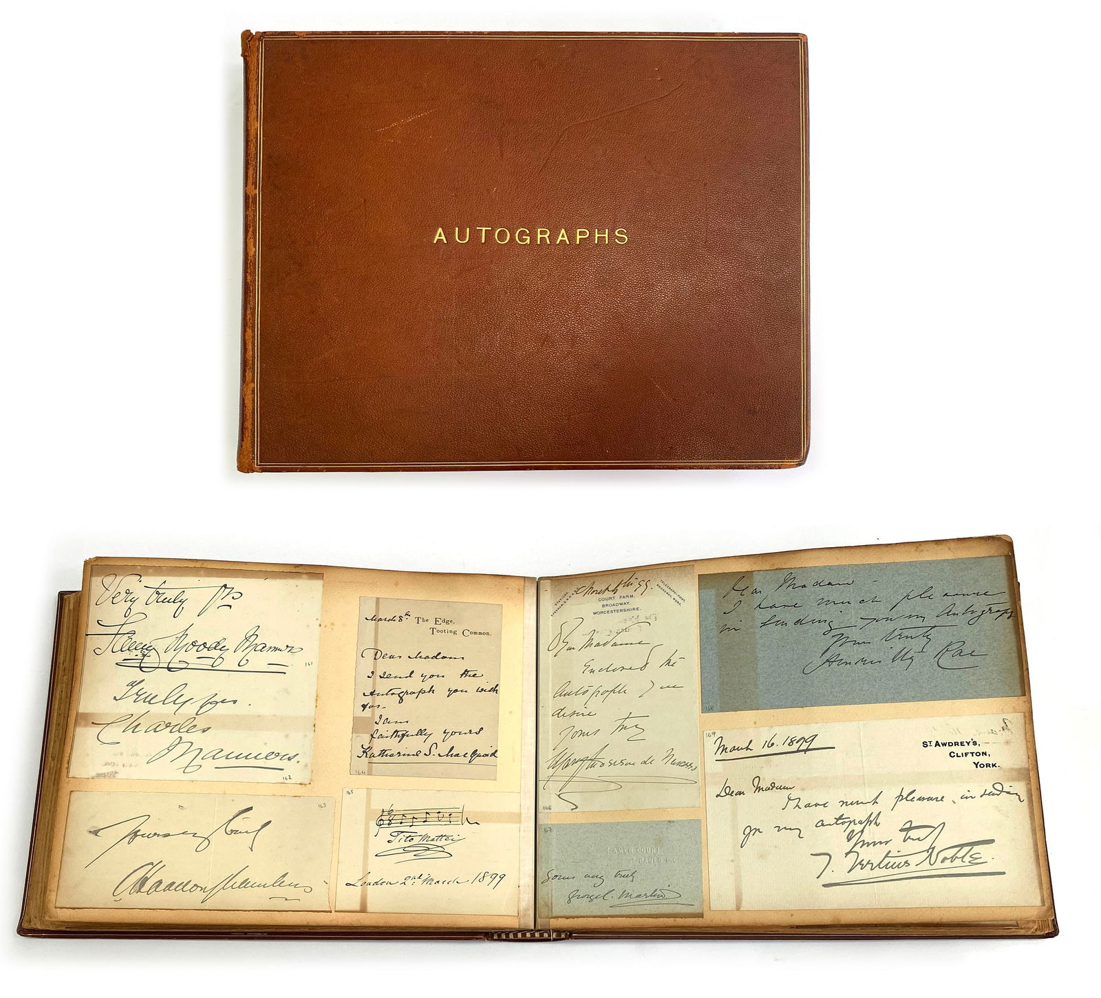 19th - Early 20th Century Autograph Album with Approx. 250 Signatures, Theatre, Music & More (1 of 9)