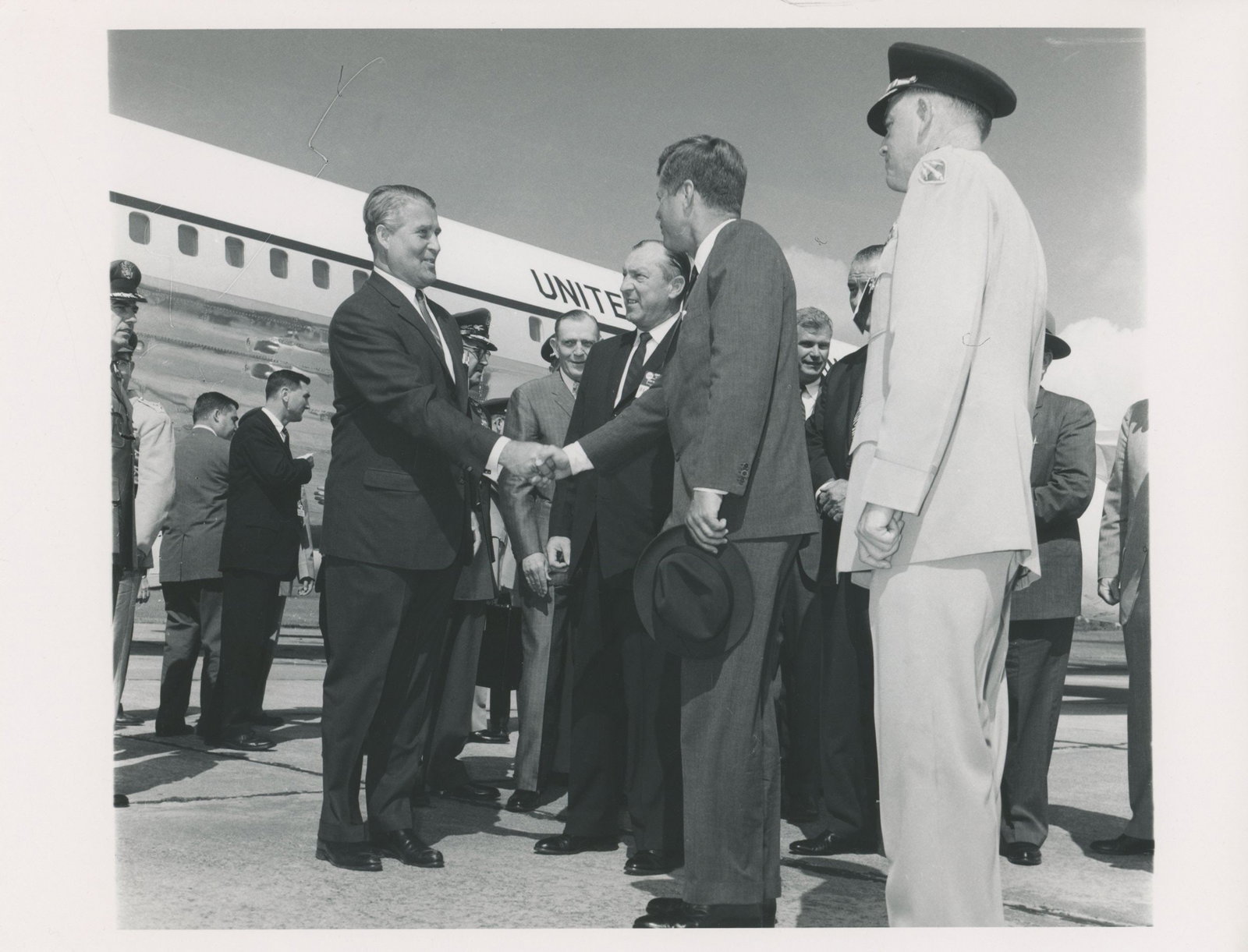John F. Kennedy - Pictured w/ LBJ & Wernher Von Braun - Original 1963 Vintage 10 x 8" Glossy Photo (1 of 1)