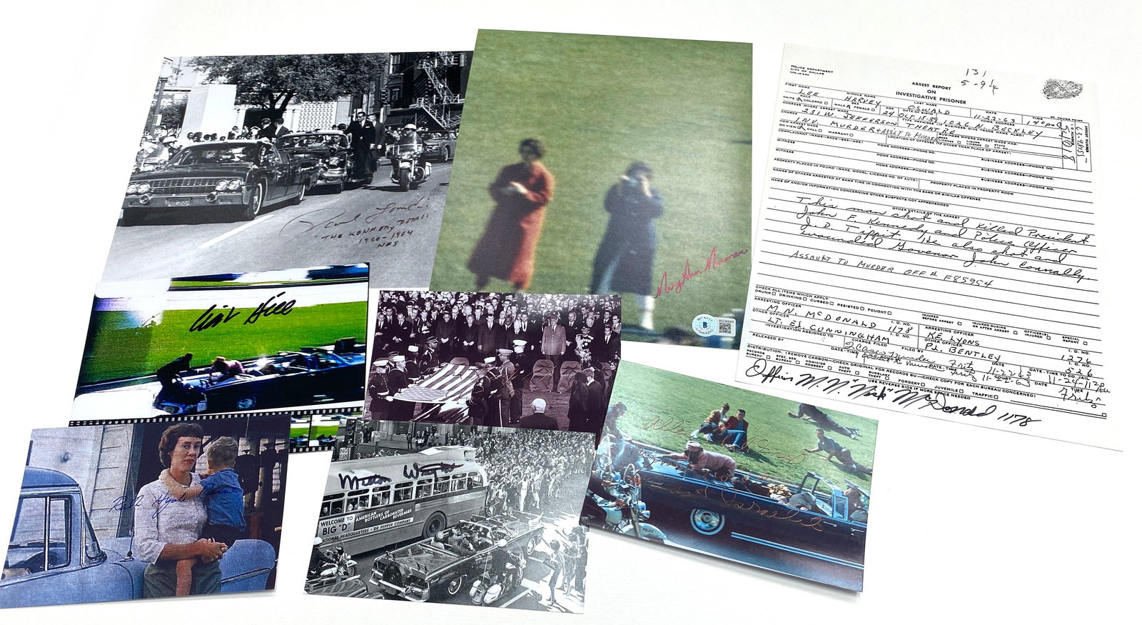 John F. Kennedy Assassination Figures - Lot of 8 Individually Autographed Items (1 of 1)