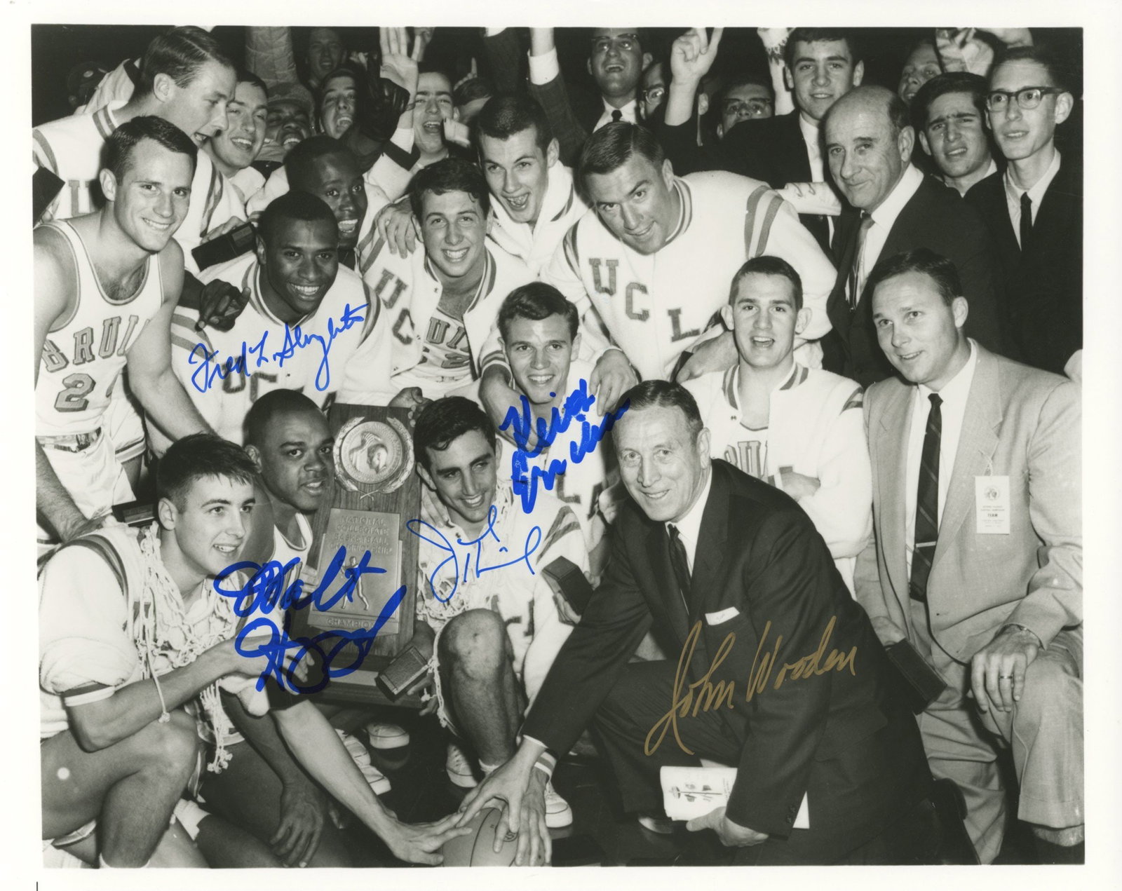 1963–64 UCLA Bruins Championship Team Autographed 8 x 10" by 5 Including John Wooden (1 of 1)