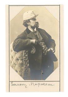 Napoleon Sarony - American Photographer - Original Silver Print Meserve Photograph (Ca.1913): Details: Napoleon Sarony original period silver print photograph. This photograph of Napoleon Sarony is an original period silver print from the collection of Frederick Hill Meserve, dating circ