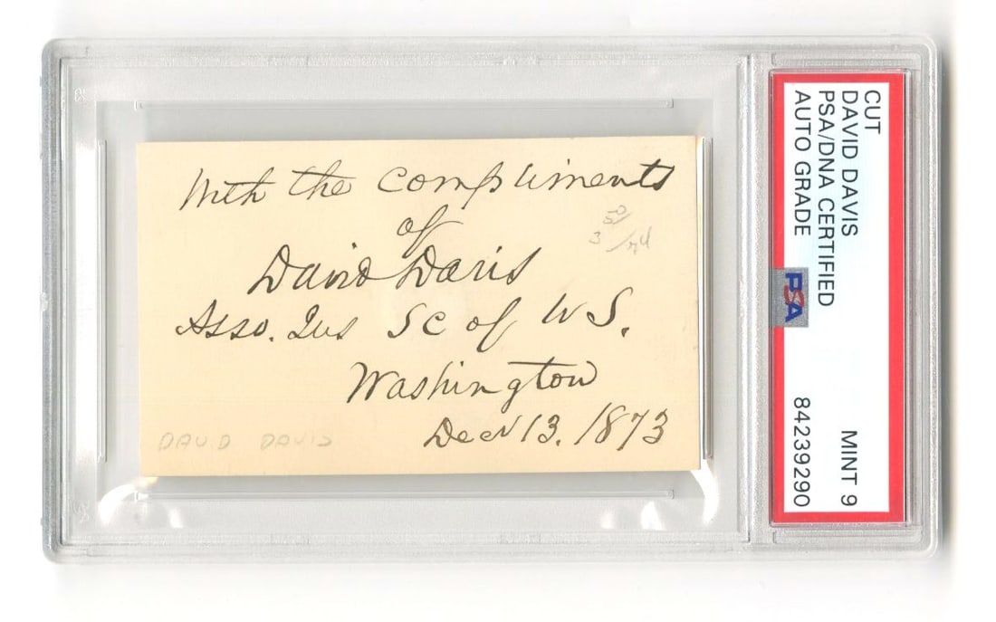 David Davis - Supreme Court Justice & Abraham Lincoln Campaign Manager - Autographed Card (1 of 1)