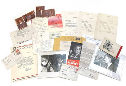 Ted Kennedy - U.S. Senator from MA - Ephemera Collection Including Secretarial Autographs 20+ Pieces (1 of 1)