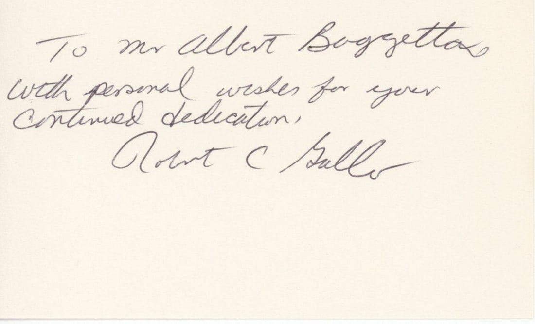 Robert Gallo - Pioneer Biomedical Researcher of HIV & AIDS - Autographed 5 x 3" Card (1 of 1)