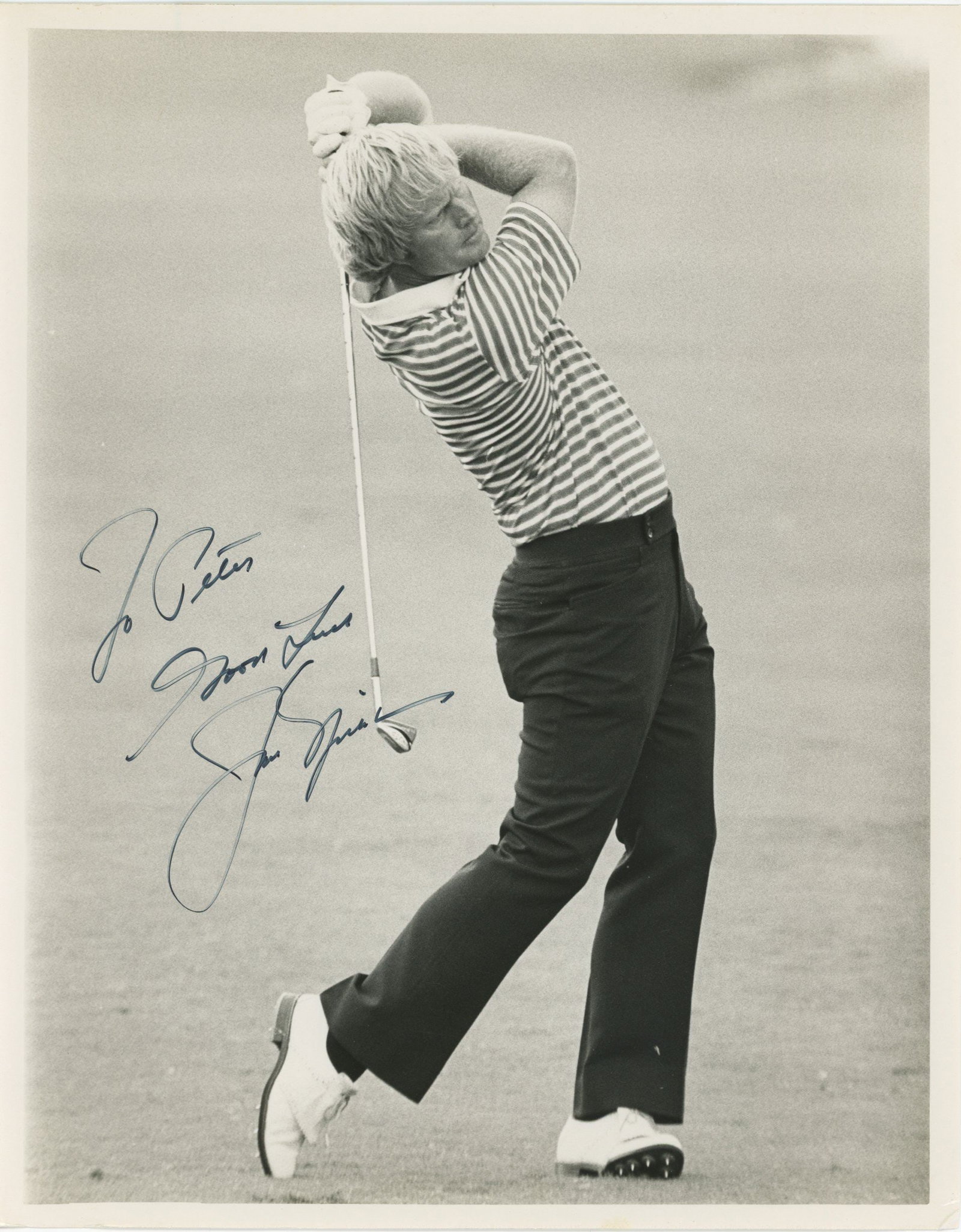 Jack Nicklaus - Golf Legend - Autographed 8 x 10" Photograph Inscribed "To Peter" (1 of 1)