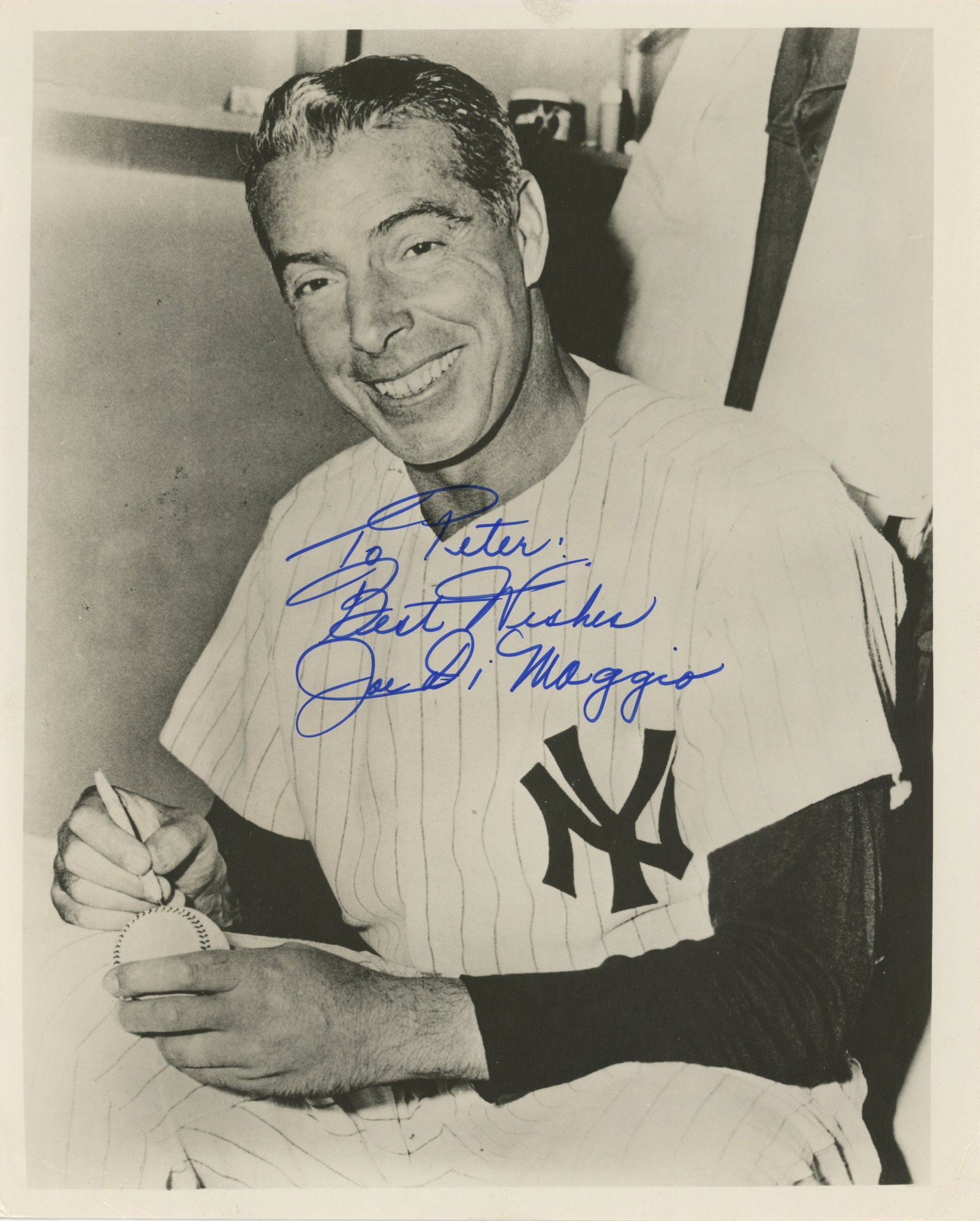 Joe DiMaggio - Baseball HOF: New York Yankees - Autographed & Inscribed 8 x 10" Glossy Photograph (1 of 1)