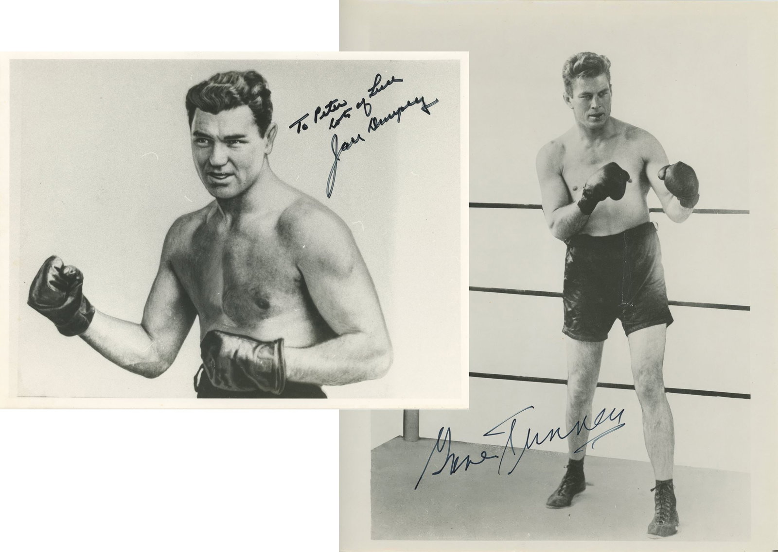 Boxing Greats: Jack Dempsey & Gene Tunney Autographed Photographs (1 of 3)