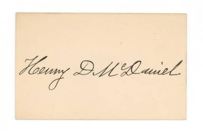 Henry D. McDaniel - Civil War Confederate POW & 52nd Governor of Georgia - Autographed Card (1 of 1)