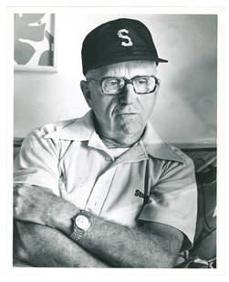 James A. Michener - American Fiction Author - Vintage Press Photograph: Details: James A. Michener, vintage 8 x 10" glossy silver gelatin press photograph. Photograph exhibits minor age wear, overall in very good condition. Includes press markings on verso. James Al